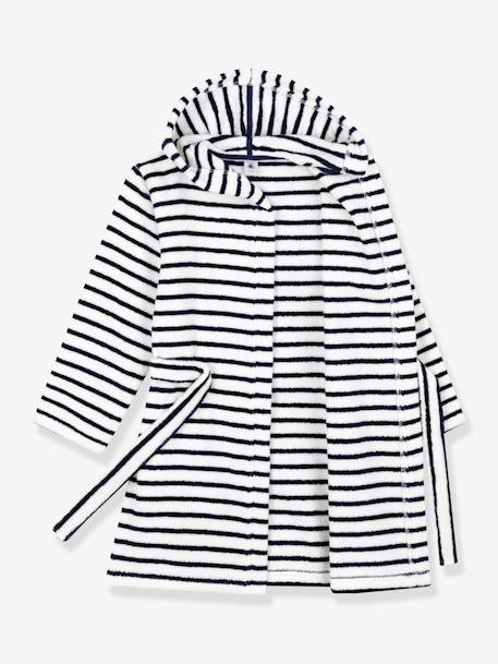 Striped Bathrobe in Towelling, PETIT BATEAU printed white 