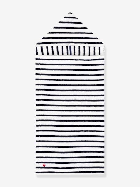 Striped Bath Cape in Towelling, PETIT BATEAU printed white 