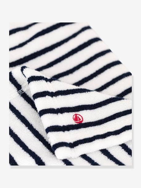 Striped Bath Cape in Towelling, PETIT BATEAU printed white 