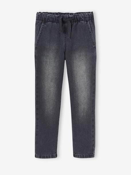 Wide Easy to Slip On Jeans for Boys bleached denim+denim grey+stone 