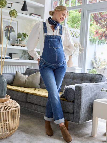 Mom Fit Denim Dungarees for Maternity & Nursing Special brut denim+double stone 