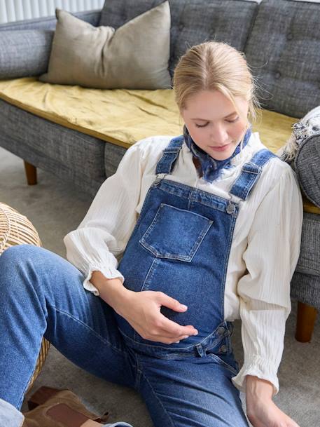 Mom Fit Denim Dungarees for Maternity & Nursing Special brut denim+double stone 