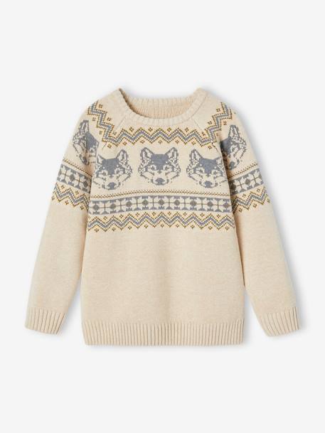 Jacquard Jumper for Boys marl white 