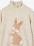 Glittery Animal Jacquard Knit Jumper for Girls dusky pink+marl beige 