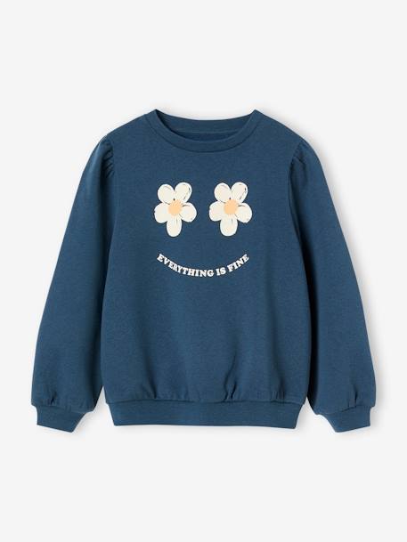 Sweatshirt + Printed Leggings Ensemble for Girls dusky pink+navy blue 