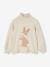 Glittery Animal Jacquard Knit Jumper for Girls dusky pink+marl beige 