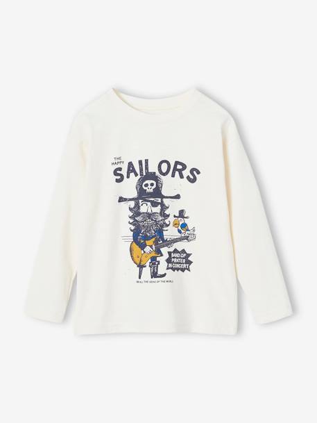 Top with Fun 'Rebel Pirate' Motif for Boys ecru 