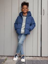 Boys-Trousers in Denim-Effect Fleece, Warm Interior