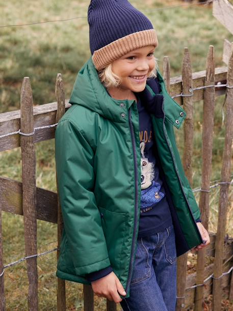 Hooded Parka, Polar Fleece Lining, for Boys green 