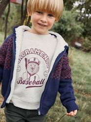 Boys-Cardigans, Jumpers & Sweatshirts-Cardigans-Zipped Jacket with Hood, Sherpa Lining, For Boys