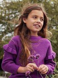 Girls-Cardigans, Jumpers & Sweatshirts-Jumpers-Jumper with Ruffled Sleeves for Girls