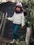 Rib Knit Jumper with Iridescent Patch, for Girls ecru+rosy+violet 