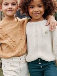 Girls-Cardigans, Jumpers & Sweatshirts-Jumpers-Rib Knit Jumper with Iridescent Patch, for Girls