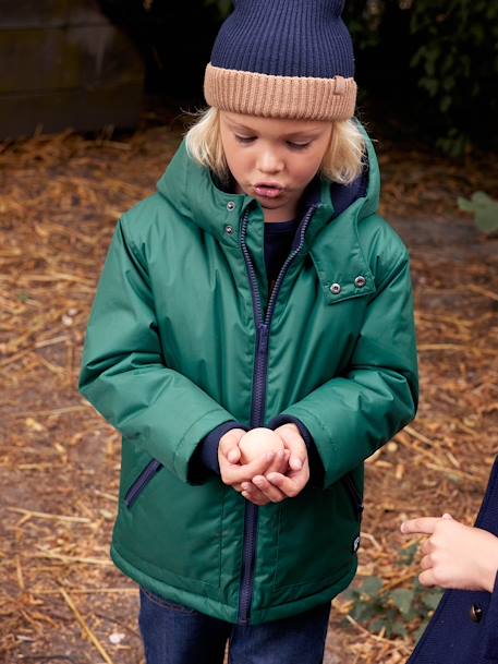 Hooded Parka, Polar Fleece Lining, for Boys green 