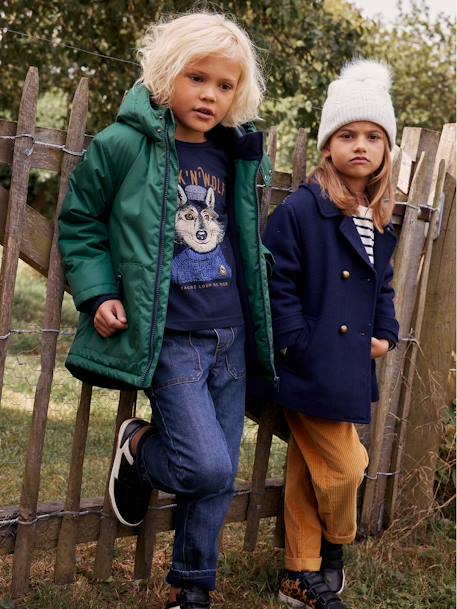 Hooded Parka, Polar Fleece Lining, for Boys green 