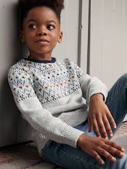 -Marl Jacquard Jumper for Boys