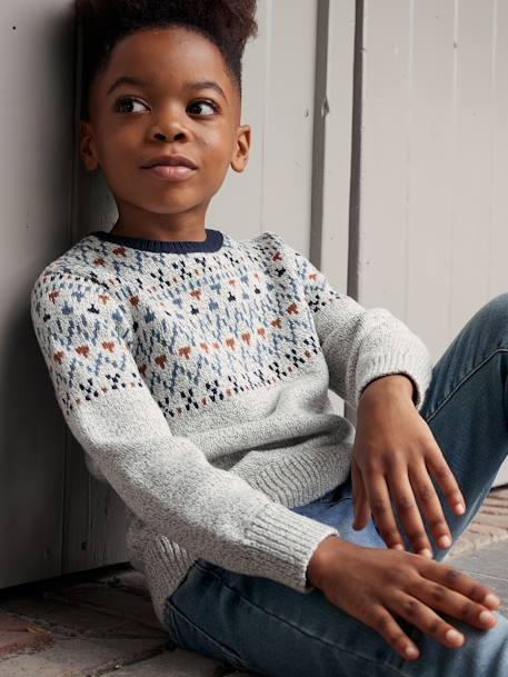 Marl Jacquard Jumper for Boys marl beige 