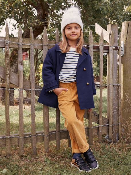 Long-Sleeved Top for Girls hazel+old rose+striped blue 