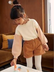 -Paperbag Corduroy Shorts for Girls