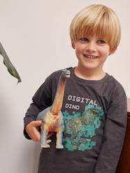 Digital Dino Top with Pixel Effect in Relief for Boys