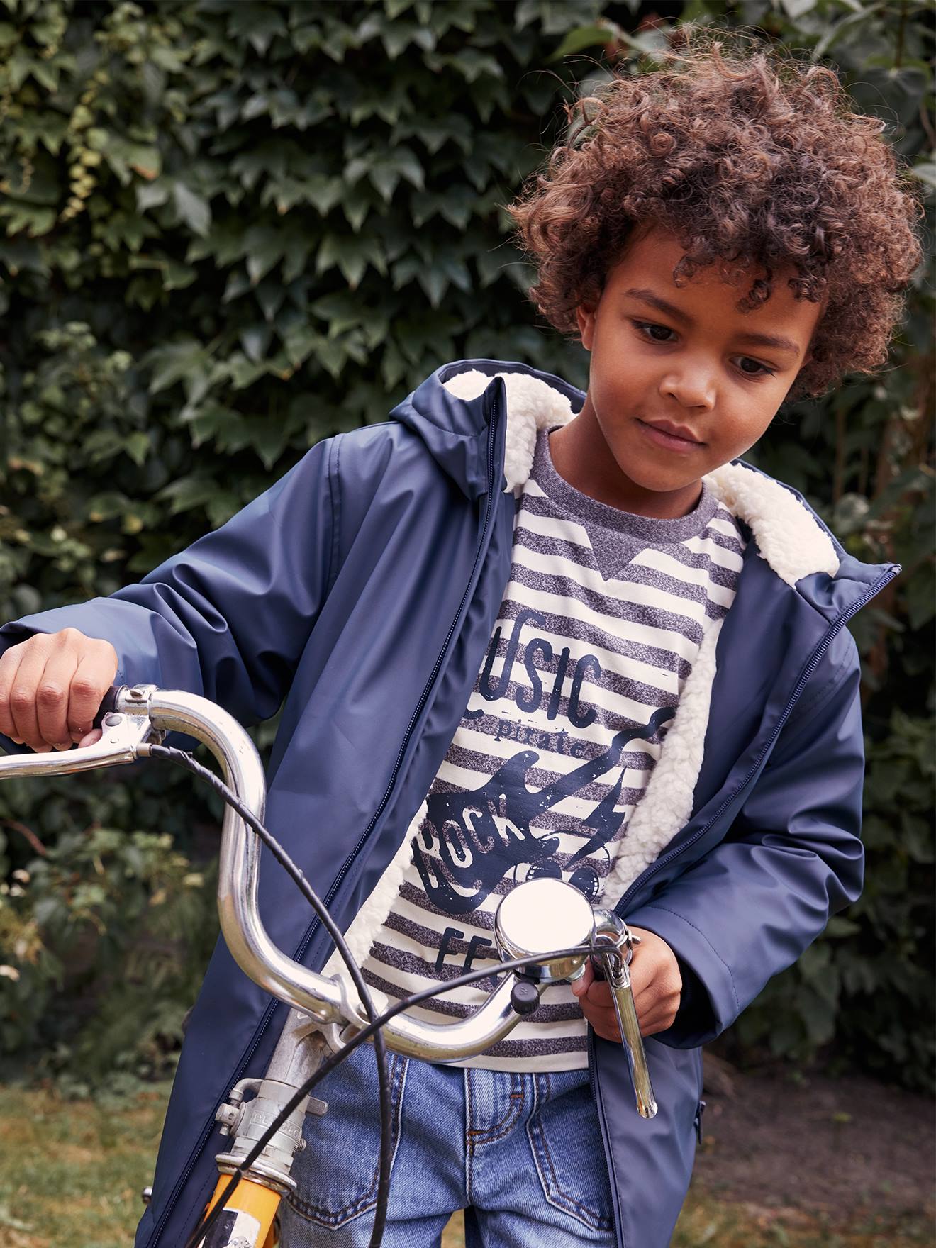 Boys shop long raincoat