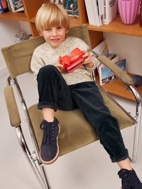 Corduroy Trousers, Easy to Slip On, for Boys fir green 