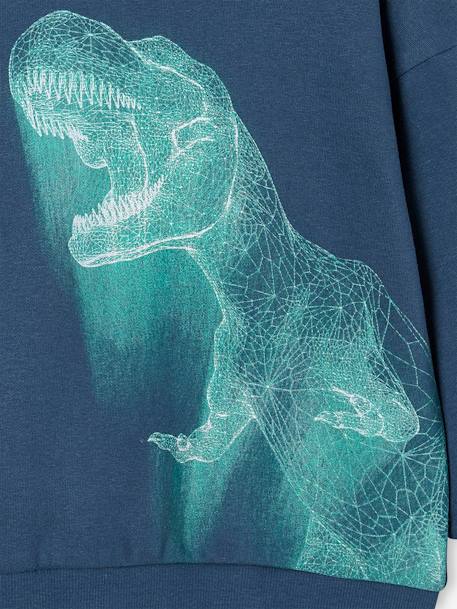 Neon Dino Hoodie for Boys night blue 