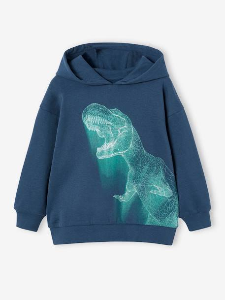 Neon Dino Hoodie for Boys night blue 