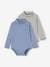 Pack of 2 Bodysuits with Polo Neck for Babies crystal blue+ecru 