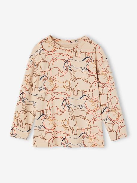 Prehistoric Graphic Top for Boys beige 