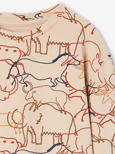 Prehistoric Graphic Top for Boys beige 