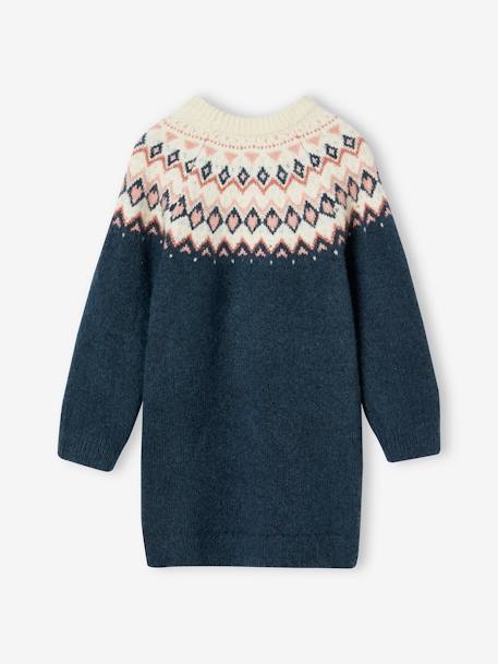 Jacquard Knit Dress for Girls night blue 