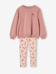 Girls-Sweatshirt + Printed Leggings Ensemble for Girls