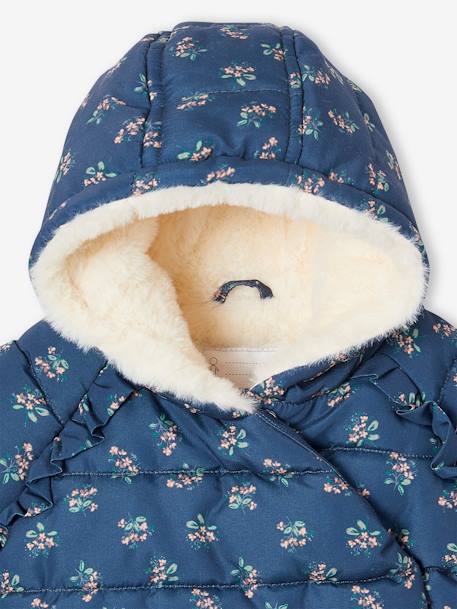 Asymmetric Jacket, Lined, for Babies Light Pink/Print+slate blue 