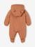 Bear Pramsuit with Full-Length Double Opening for Babies beige+chocolate 