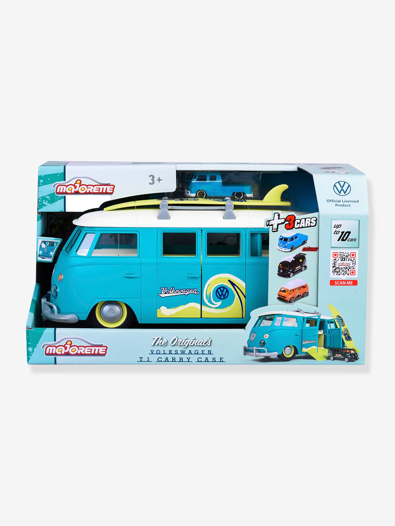 Volkswagen The Originals Carry Case 3 Cars MAJORETTE blue