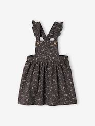 -Dungaree Dress in Carded Cotton for Babies