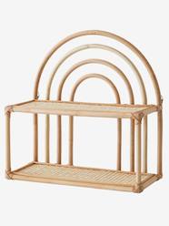 Bedroom Furniture & Storage-Storage-Rattan Bookcase with 2 Levels, Rainbow