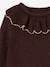 Jumper with Ruffled Collar, Fancy Iridescent Knit for Girls plum 