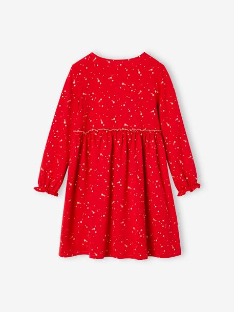 Occasion Wear Dress with Iridescent Stars Motifs for Girls green+navy blue+red 