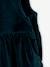 Velour Occasionwear Dress with Bow on the Back, for Girls Dark Red+green 