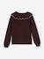 Jumper with Ruffled Collar, Fancy Iridescent Knit for Girls plum 