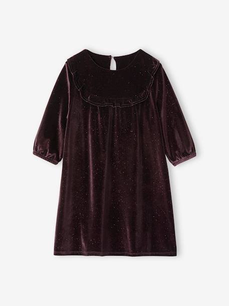 Occasion Dress in Iridescent Panne Velvet plum 