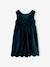 Velour Occasionwear Dress with Bow on the Back, for Girls 6399+Dark Red+green 