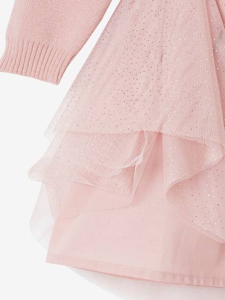 Occasion-Wear Tricot & Tulle Dress for Girls pale pink 