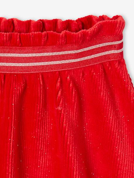 Christmas Special Skater Skirt in Glittery Corduroy for Girls red 