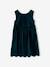 Velour Occasionwear Dress with Bow on the Back, for Girls Dark Red+green 