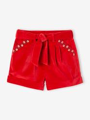 Fancy Shorts in Plain Velour, for Girls