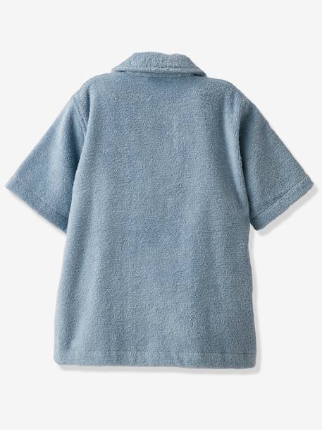 Blouse-Like Bathrobe with Recycled Cotton for Babies beige+chambray blue+terracotta 