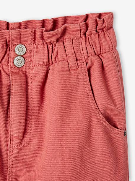 Paperbag-Style Trousers with Polar Fleece Lining for Girls night blue+old rose 